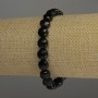 Bransoletka z czarnego turmalinu – fasetowane monety, średnica 8×5 mm, długość 18 cm, elastyczna