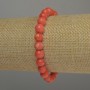 Bransoletka z pomarańczowego korala, gładkie kuleczki o średnicy 8 mm, długość 18 cm, na elastycznej gumce