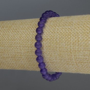 Bransoletka z sugilitą, gładkie kule, średnica 6 mm, długość 18 cm, na elastycznej gumce