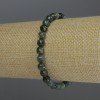 Bransoletka z zielonego jaspisu, fasetowane kulki, średnica 6 mm, długość 18 cm, elastyczna
