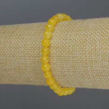 Bransoletka z cytrynem, gładkie kuleczki, średnica 6 mm, długość 18 cm, elastyczna