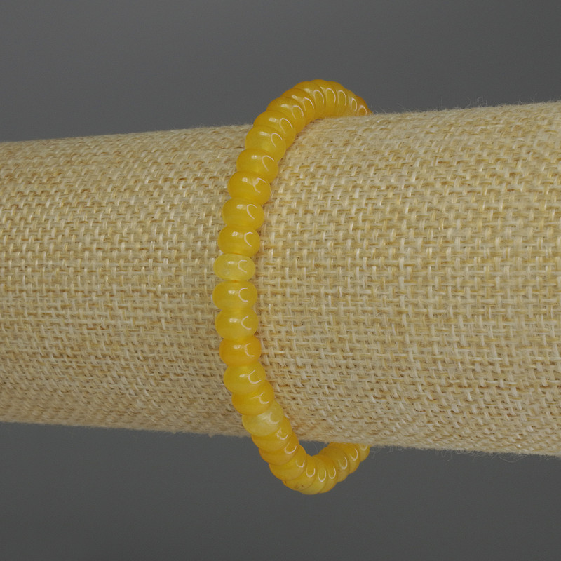 Bransoletka z cytrynu w kształcie rondeli, średnica 6×4 mm, długość 18 cm, elastyczna