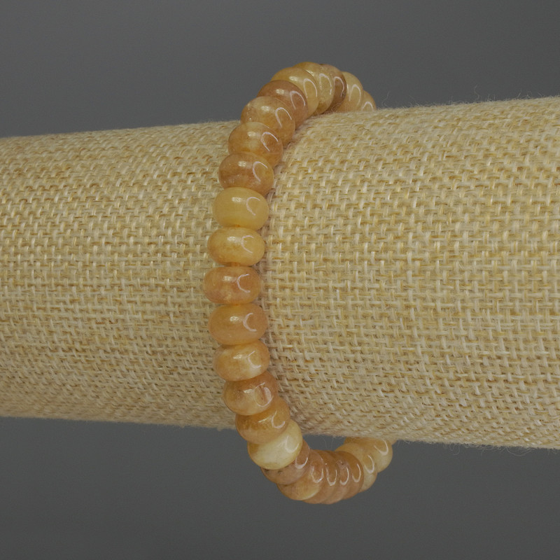 Bransoletka z cytryną w kształcie rondeli, średnica 8×5 mm, długość 18 cm, elastyczna