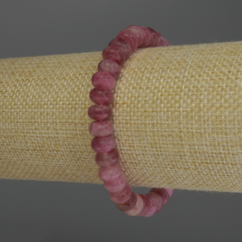 Bransoletka z turmalinem w rondelu, średnica 8×5 mm, długość 18 cm, elastyczna