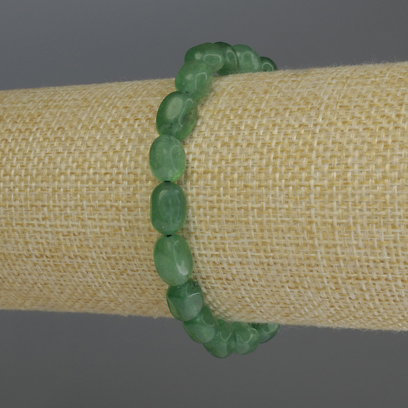 Bransoletka z chryzoprazem fasetowana, średnica 8–10×7 mm, długość 18 cm, elastyczna