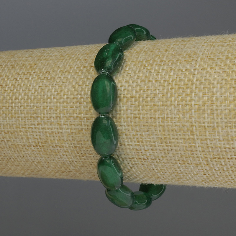 Bransoletka z chryzoprazem, owalna, średnica kamieni 13×9 mm, długość 18 cm, elastyczna