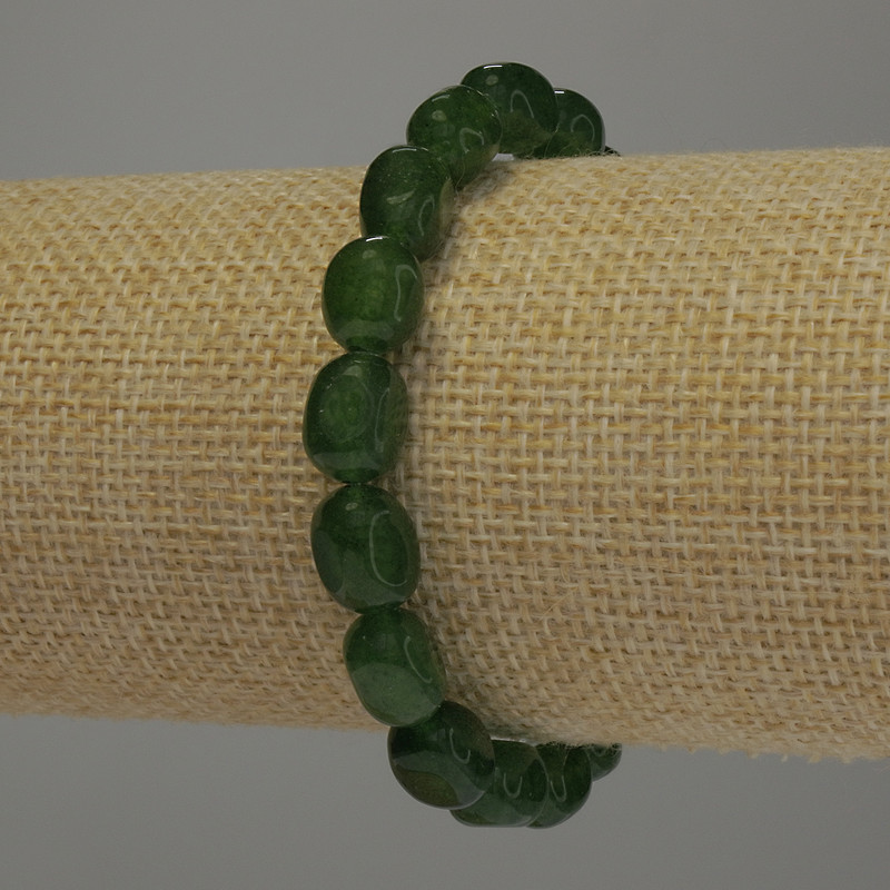 Bransoletka z chryzoprazem, fasetowana, średnica koralików 11 x 8 mm, długość 18 cm, elastyczna