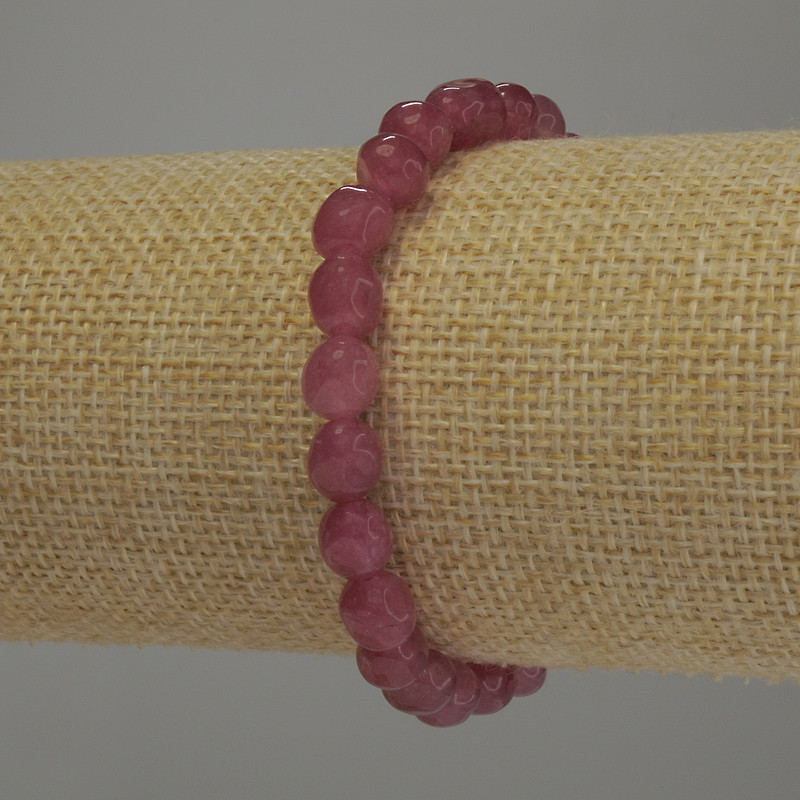 Bransoletka z turmalinem w kuleczkach galetowych, średnica 8×7 mm, długość 18 cm, na elastycznej gumce