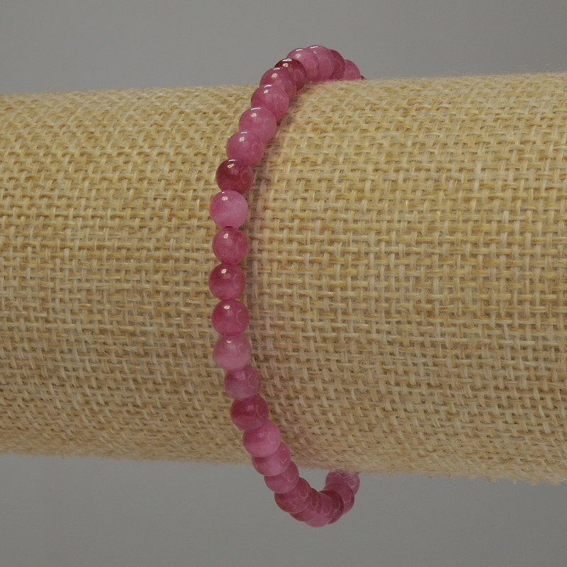 Bransoletka z turmalinu, gładkie kuleczki, średnica 4 mm, długość 18 cm, elastyczna