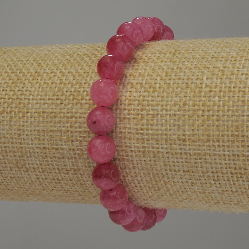 Bransoletka z turmalinem, gładkie kule, średnica 8 mm, długość 18 cm, na elastycznej gumce