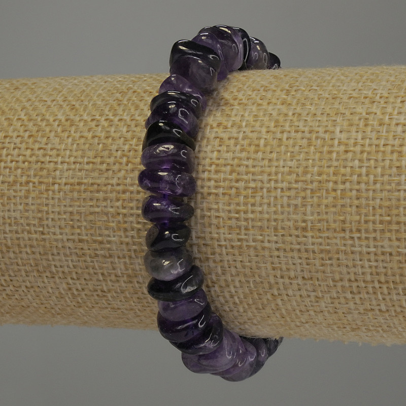 Bransoletka z ametystu galetowana, średnica 8–11×4 mm, długość 18 cm, na elastycznej gumce