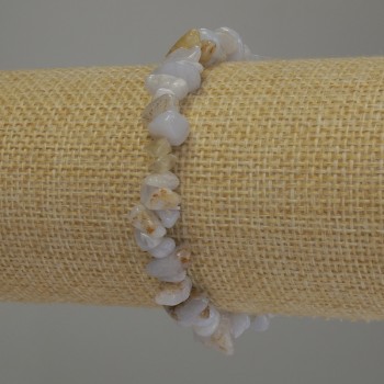 Bransoletka z błękitnego agatu - drobinki, średnica 6–12×2–4 mm, długość 18 cm, elastyczna