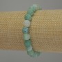 Bransoletka z agatu Mroźny agat, gładkie kulki o średnicy 8 mm, długość 18 cm, elastyczna