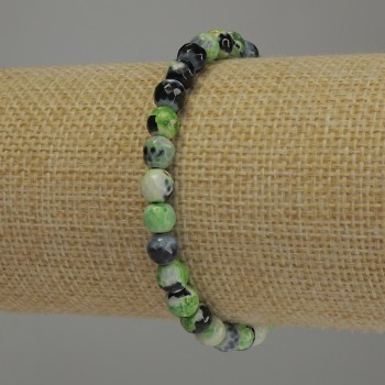 Bransoletka z fasetowanego agatu, kuleczki o średnicy 6 mm, długość 18 cm, na elastycznej gumce