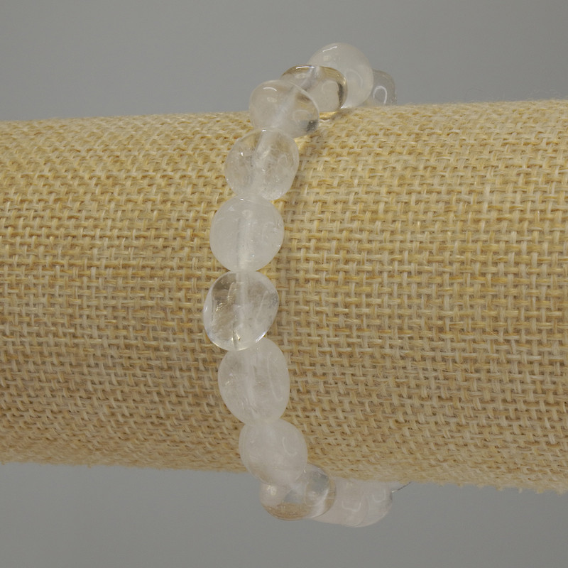 Bransoletka z górskiego kryształu, fasetowana, średnica 9–14×10 mm, długość 18 cm, na elastycznej gumce