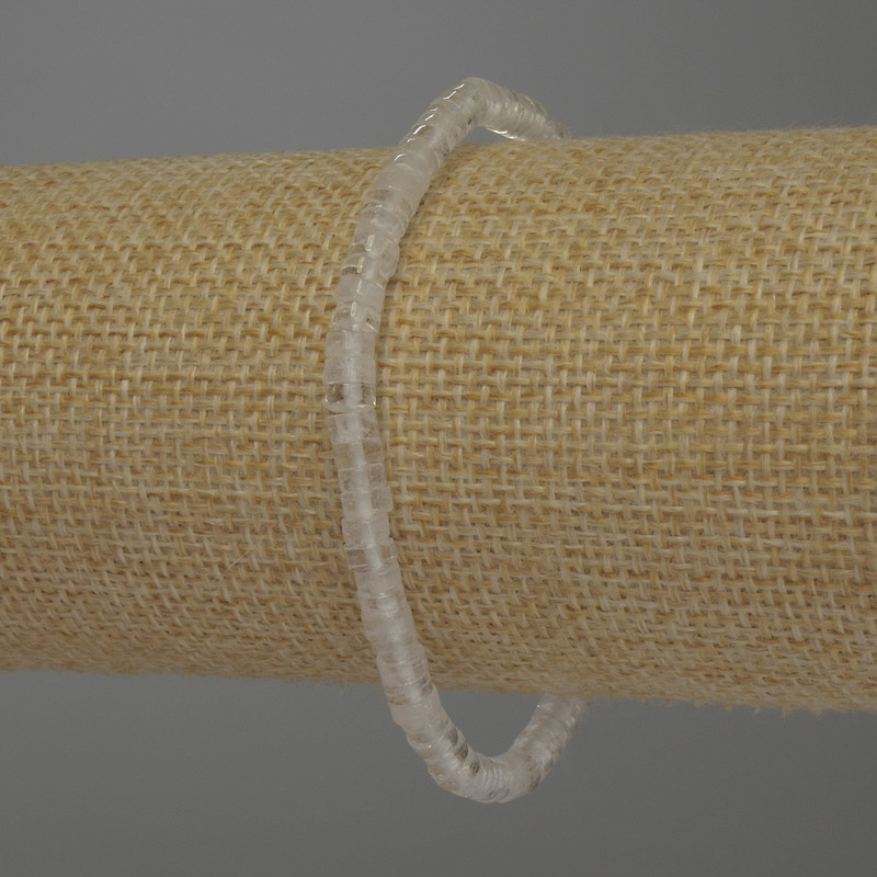 Bransoletka z górskiego kryształu – rondel, średnica 4,5×2 mm, długość 18 cm, na gumce