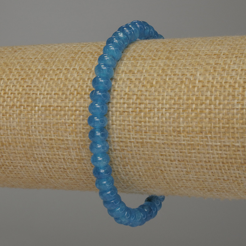 Bransoletka z apatytu w kształcie rondeli 6x4 mm, elastyczna, 18 cm