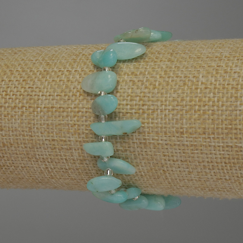 Bransoletka z larimaru fasetowana, średnica 12–14×7 mm, koraliki 3 mm (±), długość 18 cm, elastyczna