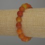 Bransoletka z pomarańczowego agatu, gładkie kule o średnicy 10 mm, długość 18 cm, elastyczna