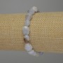 Bransoletka z błękitnego agatu, wielokątne koraliki, średnica 10–15×10 mm, długość 18 cm, elastyczna