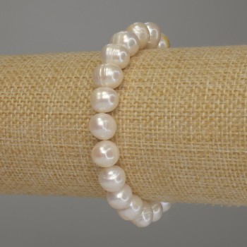 Bransoletka z pereł rzecznych, średnica 9×8 mm, długość 18 cm (elastyczna)