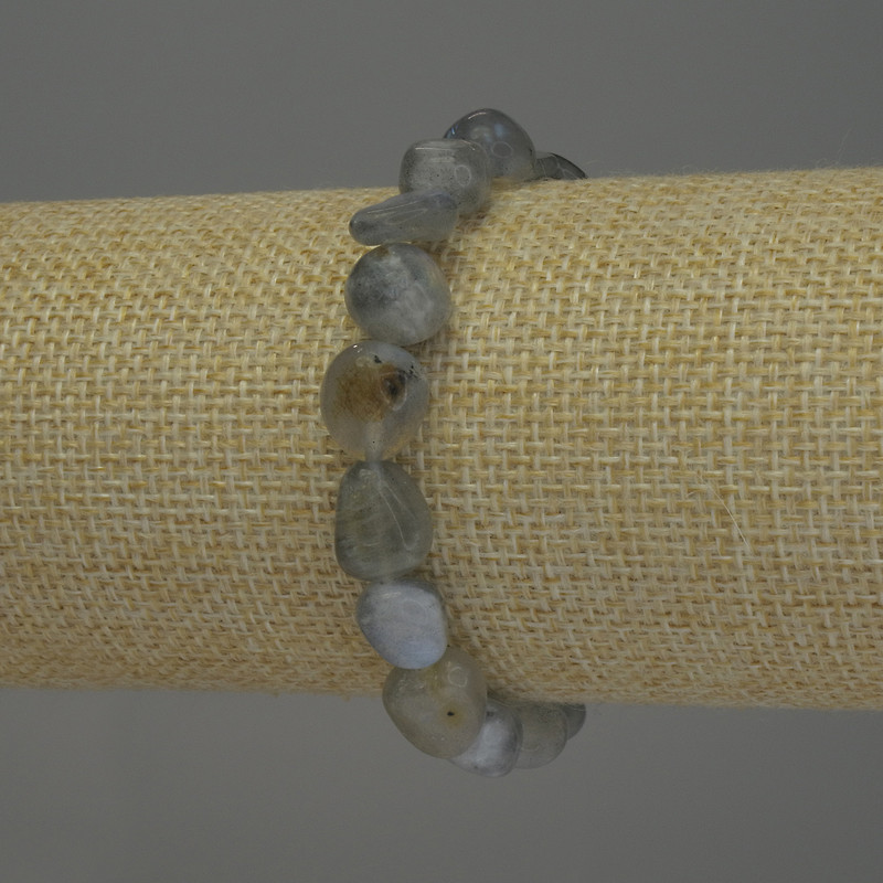 Bransoletka z labradorytu fasetowana, średnica 10–12×9 mm, długość 18 cm, elastyczna