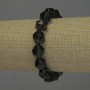 Bransoletka z topazu dymnego o fasetowanych wielokątach, średnica 12×10 mm, długość 18 cm, elastyczna