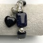 Bransoletka z awenturynu – Noc Kairu – prostokątne kamienie 18×13 mm ± z metalowymi wstawkami, długość 18 cm ± elastyczna
