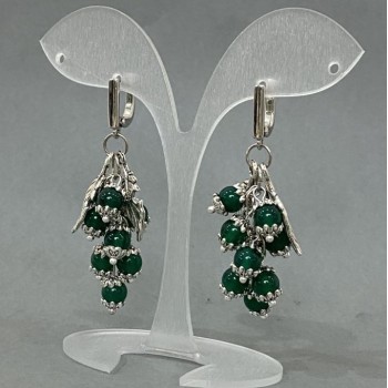 Kolczyki Grona Kocie Oko – kuleczka 6 mm, długość ok. 57 mm