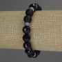 Bransoletka Assorty – gładka kuleczka i fasetowana kuleczka, średnica 10 mm ±, z metalowymi wstawkami, długość 18 cm, elastyczna