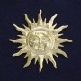 Broszka Słońce, złocisty metal, 68 mm, na magnesie