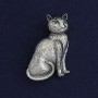 Broszka-wisiorek „Kotka” z zielonymi kryształkami, kolor ciemne srebro, srebrzysty metal, 45×23 mm