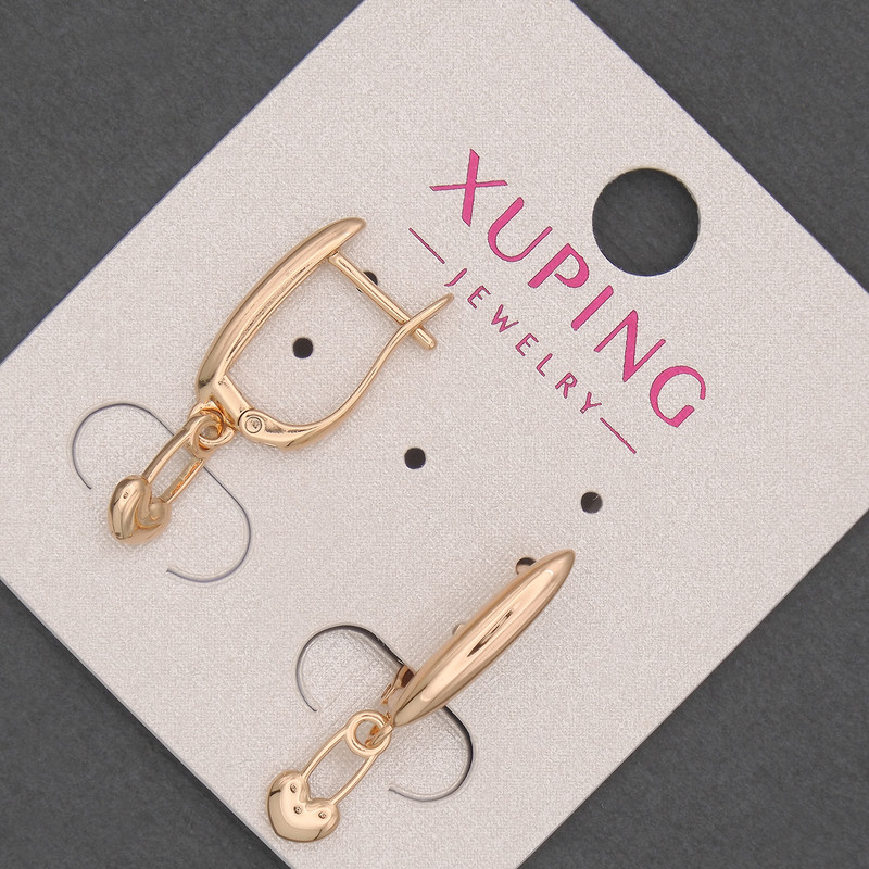 Kolczyki Xuping z pozłotą 18K, średnica 5 mm, długość 24 mm, bez kamieni