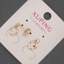 Kolczyki sztyfty Xuping z białymi kryształami, średnica 8 mm, długość 12 mm +/- pozłacenie 18K