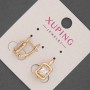 Kolczyki Xuping z białymi cyrkoniami i białym kryształem, średnica 8 mm ±, długość 14 mm ±, pozłacane 18K