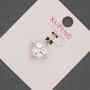 Wisiorek Xuping z białym kryształem, średnica 14 mm, długość 21 mm, pozłacanie 18K