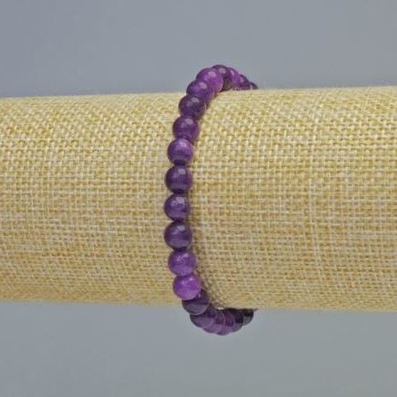 Bransoletka z sugilit - gładka kuleczka, średnica 6 mm +/- (rozciągliwa), długość 18 cm+
