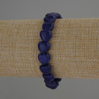 Bransoletka z lapisu lazuli w kształcie serca, średnica 10×10 mm, długość 18 cm, elastyczna