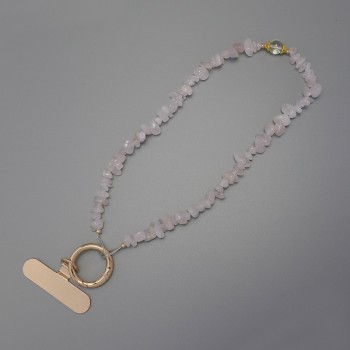 Brelok do telefonu z różowego kwarcu