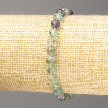 Bransoletka z fluorytu, naturalny kamień, fasetowane kuleczki, średnica 6 mm, długość 18 cm (stretch)