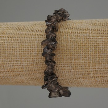Bransoletka z dymnego topazu – drobiny, średnica 7–10×2–4 mm, długość 18 cm, elastyczna