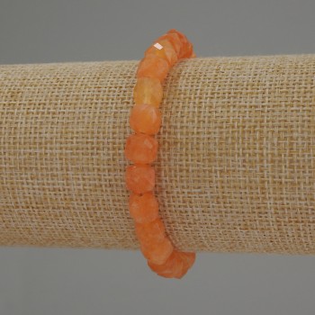 Bransoletka z nefrytu Mashan, fasetowane sześciany, wymiar 7×7 mm, długość ok. 18 cm, na elastycznej gumce