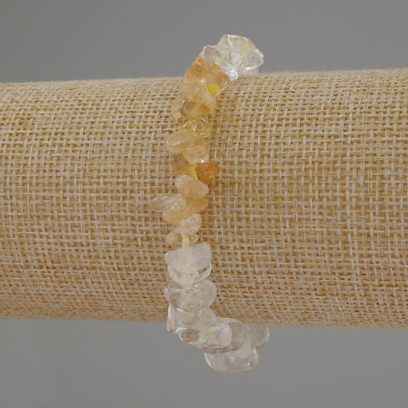 Bransoletka z drobin cytrynu, średnica 4–8×2–4 mm, długość 18 cm, elastyczna