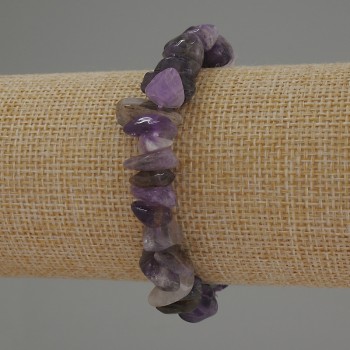 Bransoletka z drobinkami ametystu, średnica 7–14×4–7 mm, długość 18 cm, elastyczna