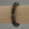 Bransoletka z tygrysim okiem — gładkie kuleczki, średnica 10 mm, długość 18 cm, elastyczna
