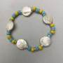Bransoletka z pereł rzecznych 15 mm ± czeskie kryształy fasetowane rondele 6×4 mm ± z metalowymi wstawkami, długość 18 mm ± stretch