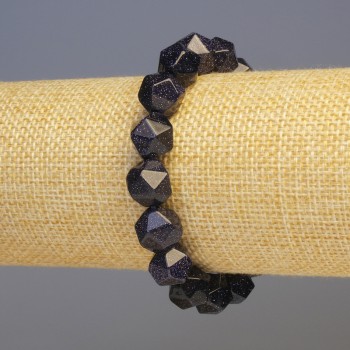 Bransoletka awenturyn „Niebieski piasek” – syntetyczny kamień wielokątny, średnica 11×11 mm, długość 18 cm ±, elastyczna