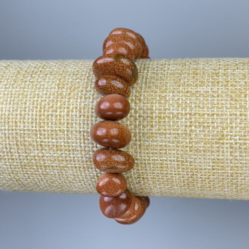 Bransoletka z awenturynem „Złoty Piasek” fasetowana, średnica 7–10×10–12 mm, długość 18 cm +/-, na elastycznej gumce