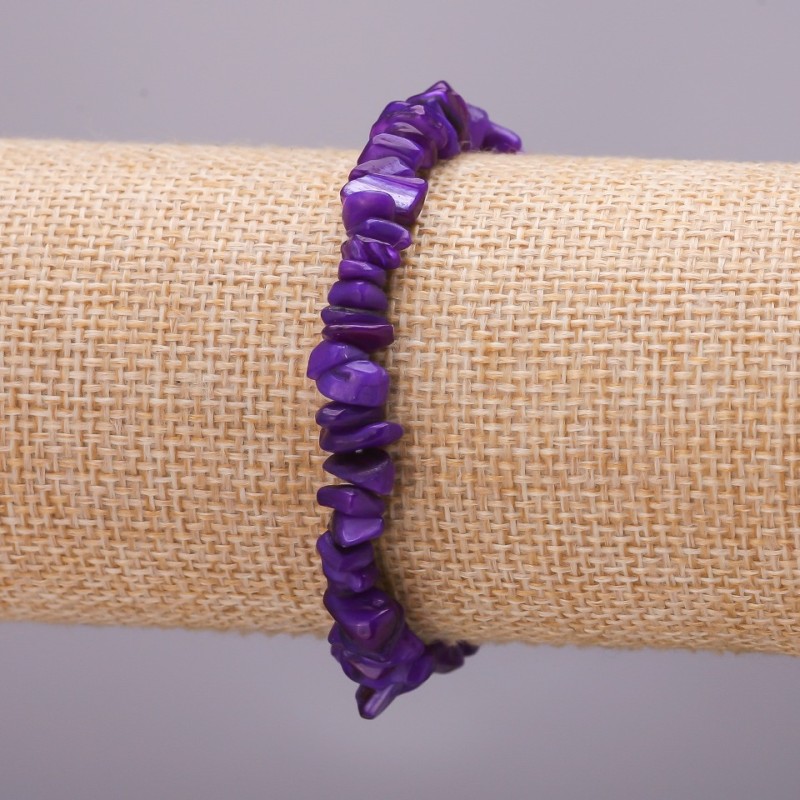 Bransoletka z tonowanego perłowego granulatu, średnica 7 mm, długość 18 cm