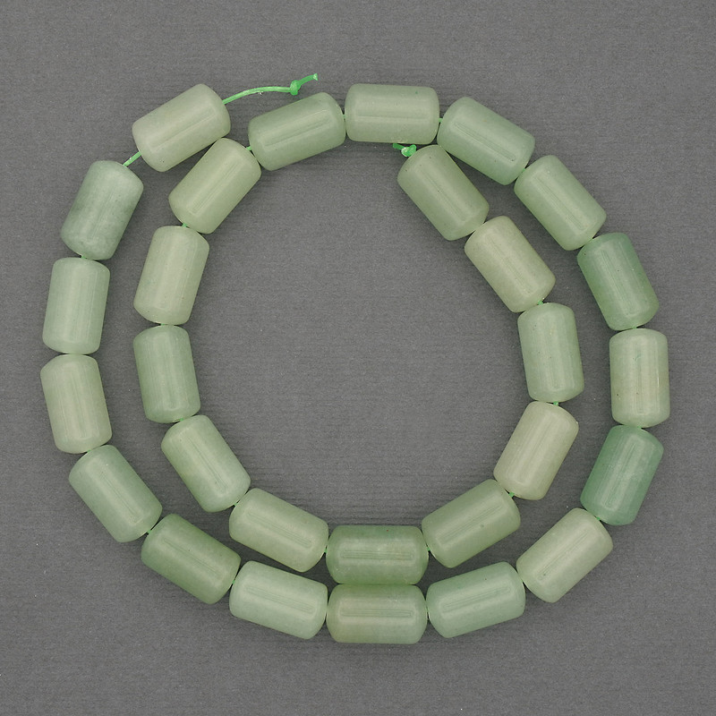Koraliki z nefrytu cylindryczne, średnica 14×8 mm, długość 39 cm ±